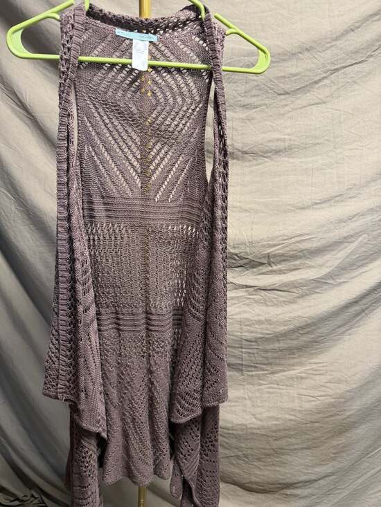 Maurices Jackets & Blazers - Maurices Women's Sleeveless Crochet Open Front Long Vest Duster